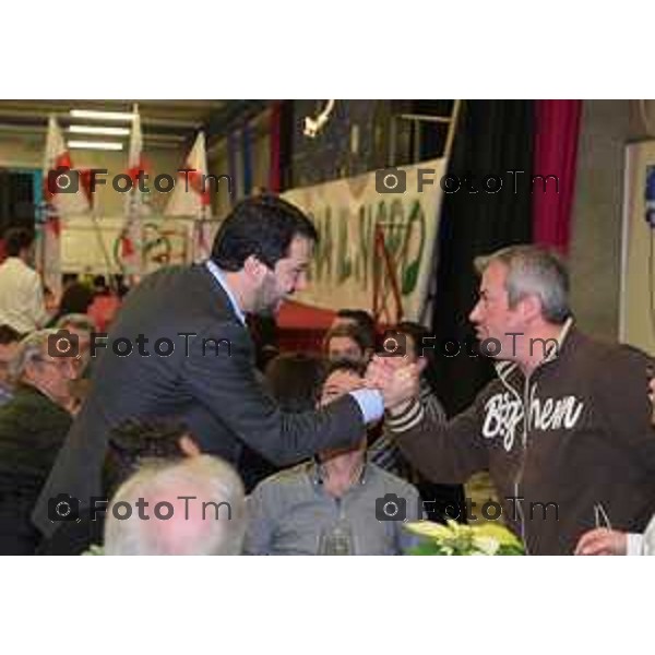 Chiuduno (bg) Cena annuale Lega Nord con intervento di Matteo Salvini nella foto salvini Fotogramma Bergamo-Tiziano Manzoni