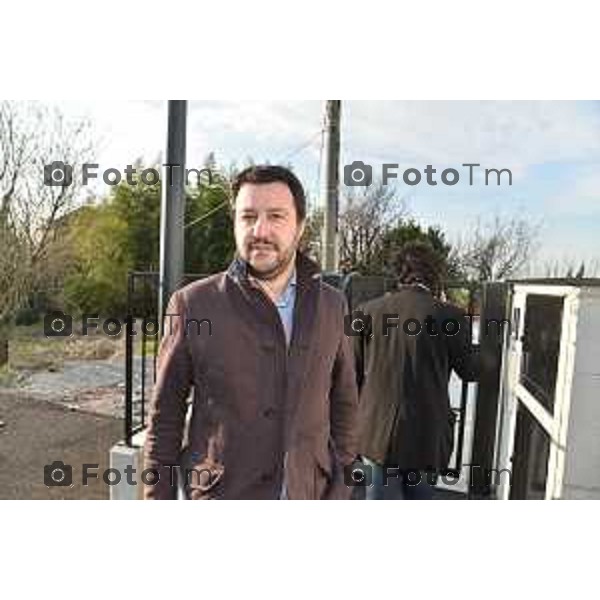 Arzago D\'Adda incontro Antonio Monella fra Salvini, Riva, Belotti per richiesta grazia nella foto Salvini Fotogramma Bergamo-Tiziano Manzoni