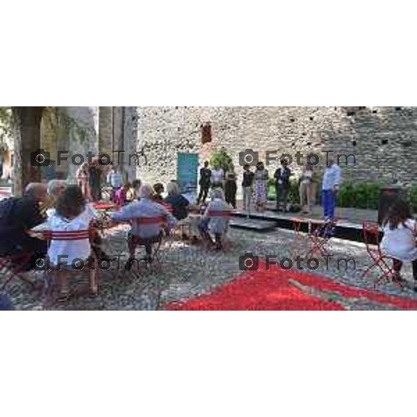 06/09/2018 Davide Gandossi x Tiziano Manzoni Bergamo - ITALIA Cronaca I Maestri Del Paesaggio Edizione VIII Nella Foto: Presenzazione Della Scultura in Piazza Lorenzo Mascheroni