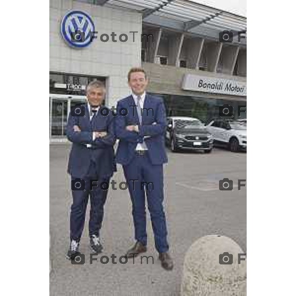 foto LaPresse Tiziano Manzoni 11/10/2018 Cronaca Bergamo - ITALIA Nella foto: da sx Direttore Generale Gianmaria Berziga al suo fianco Matthias Moser, Presidente del Consiglio di Amministrazione del Gruppo Bonaldi.