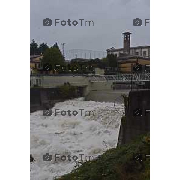 Foto LaPresse/Manzoni Tiziano 29/10/2018 Bergamo, Italia cronache, Maltempo nella provincia di bergamo Nella foto: Il fiume Brembo in piena a Ponte San Pietro