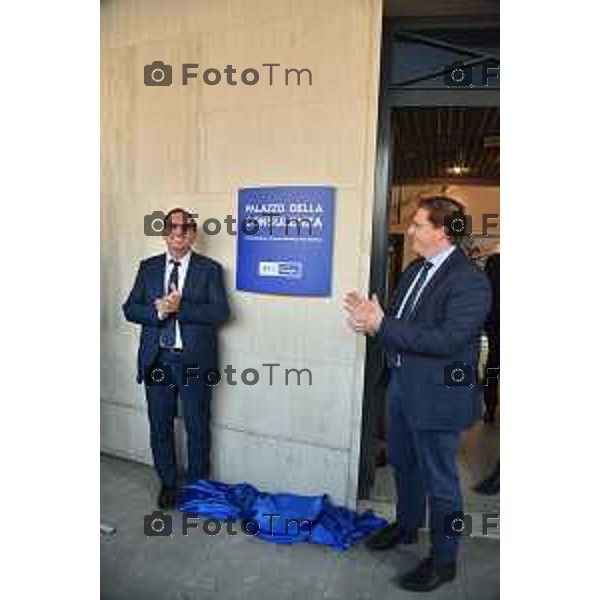 08/10/2018 Moro Francesco Bergamo - ITALIA Cronaca.Inaugurazione BCC Treviglio. Nella foto Sindaco Di Treviglio Juri Imeri e Presidente Giovanni Grzioli