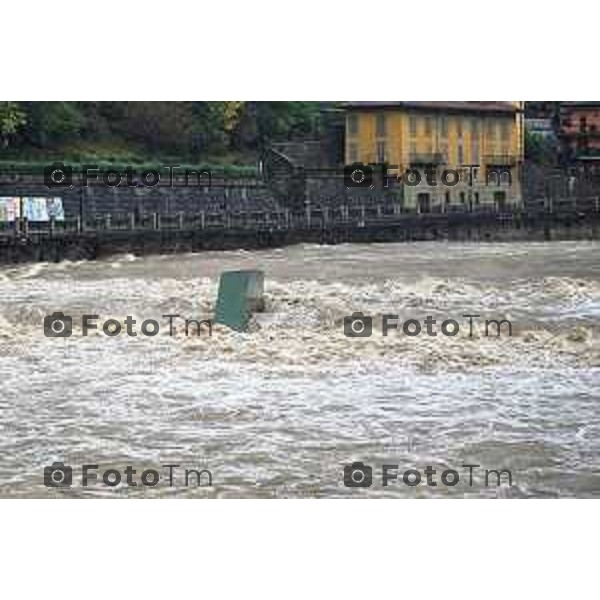 Foto LaPresse/Manzoni Tiziano 29/10/2018 Bergamo, Italia cronache, Maltempo nella provincia di bergamo Nella foto: Il fiume Brembo in piena a San Pellegrino