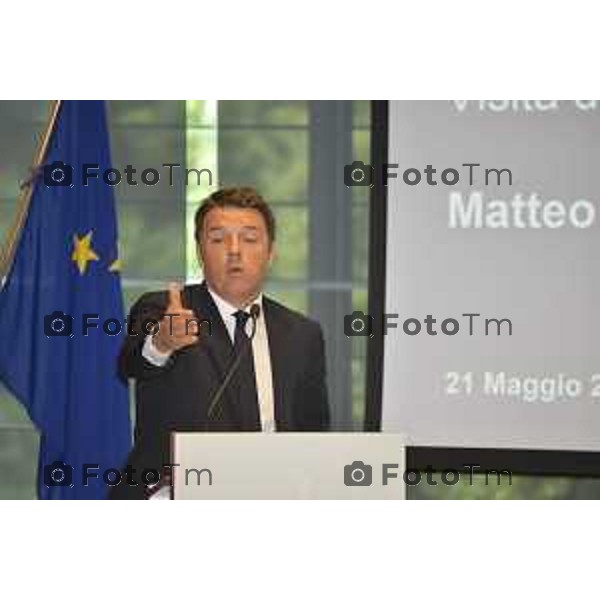 Stezzano visita Presidente del Consiglio Matteo Renzi alla Freni Brembo di Bombassei Alberto nella foto Renzi Matteo