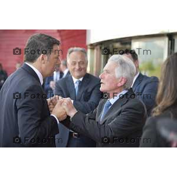 Stezzano visita Presidente del Consiglio Matteo Renzi alla Freni Brembo di Bombassei Alberto nella foto Mario Romagnoli