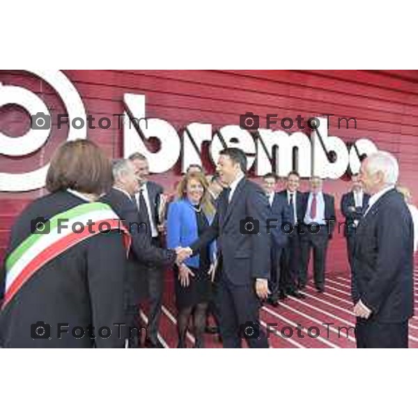 Stezzano visita Presidente del Consiglio Matteo Renzi alla Freni Brembo di Bombassei Alberto