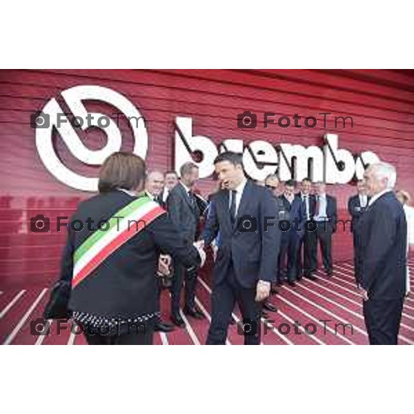 Stezzano visita Presidente del Consiglio Matteo Renzi alla Freni Brembo di Bombassei Alberto