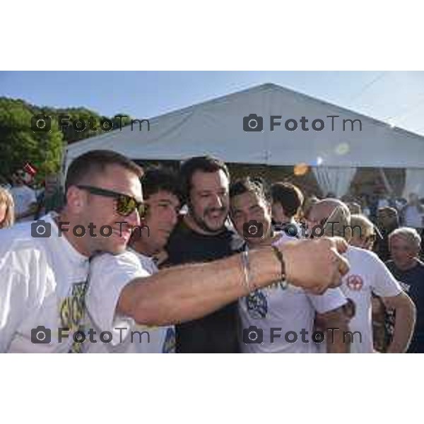 Pontida, Matteo Salvini arriva a Pontda il giorno prima del raduno immagini di colore