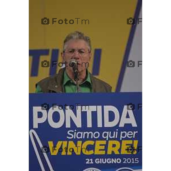 Pontida, raduno leghista domenica 21 giugno 2015 nella foto