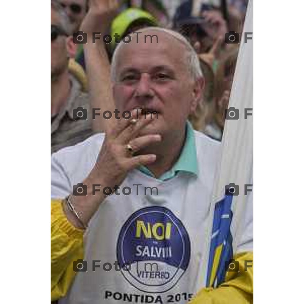 Pontida, raduno leghista domenica 21 giugno 2015 nella foto