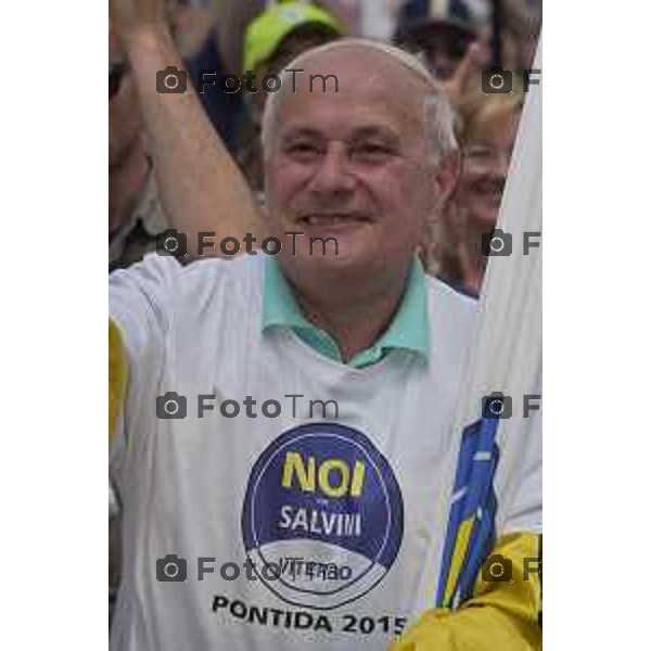 Pontida, raduno leghista domenica 21 giugno 2015 nella foto