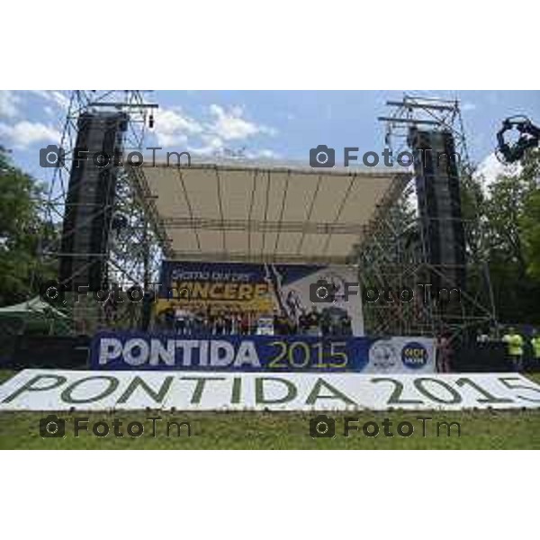 Pontida, raduno leghista domenica 21 giugno 2015 nella foto