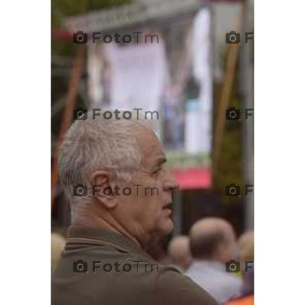 Caravaggio 20 mila fedeli del Movimento di Comunione e Liberazione al Santuario “Santa Maria Del Fonte” per celebrazione dell’Anno Santo della Misericordia .Nella foto Formigoni Roberto ex pres reg Lombardia