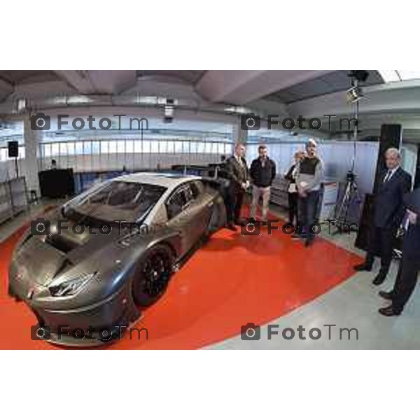 Bergamo Presentazione nuova officina corse Bonaldi motorsport, e la nuova huraca gt3 affidata al giovane pilota Patrik Kujala