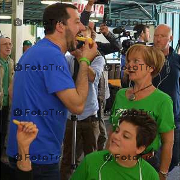 Pontida ( BG) pranzo dei lavoratori a Pontida Salvini da inizio alla kermes leghista sui pratoni famosi Fotogramma Bergamo-Tiziano Manzoni