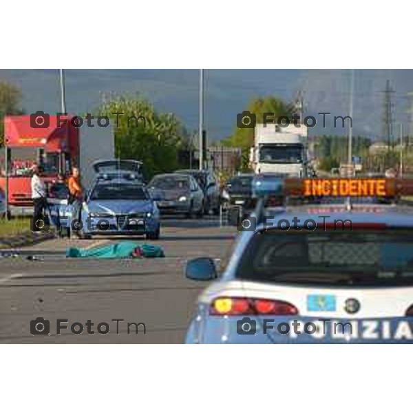 Levate (BG) incidente mortale sulla strada statale 42 foto Tiziano Manzoni-fotogramma Bergamo