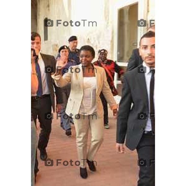 Bergamo Il ministro Cécile Kyenge al convegno dell\'universita di BG il ministro prende la parola e risponde alle numerose domande Fotogramma Bergamo-Tiziano Manzoni