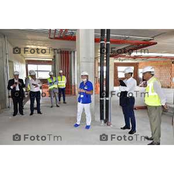 Foto Manzoni Tiziano/LaPresse 27-07-2022 Bergamo visita al cantiere cantiere Fondazione Carisma,nuovo centro assistenza delle persone affette da demenza. Ing. Miro Radici, e il Sindaco di Bergamo,Giorgio Gori.