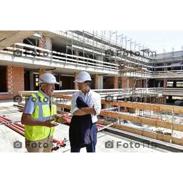 Foto Manzoni Tiziano/LaPresse 27-07-2022 Bergamo visita al cantiere cantiere Fondazione Carisma,nuovo centro assistenza delle persone affette da demenza. Ing. Miro Radici, e il Sindaco di Bergamo,Giorgio Gori.