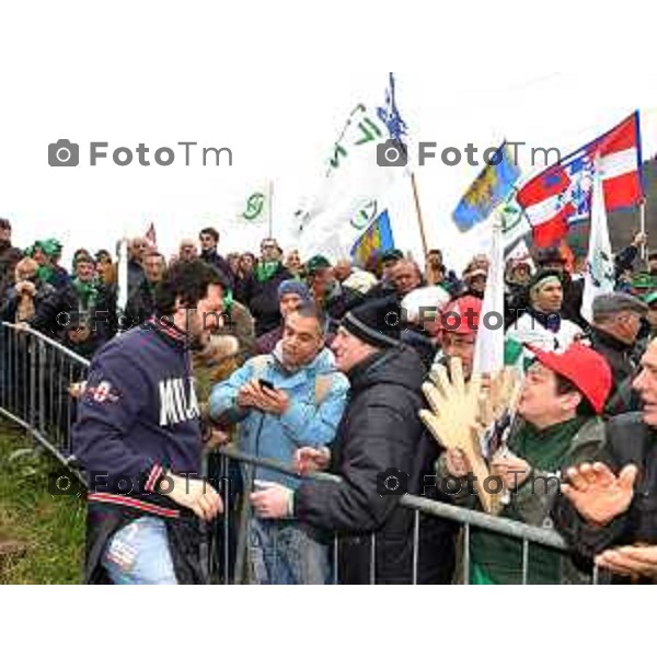 PONTIDA raduno leghista nei prati di Pontida nella foto: MATTEO SALVINI INCONTRA I MILITANTI Fotogramma Bergamo-Tiziano Manzoni