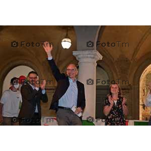 Bergamo Tiziano Manzoni/LaPresse 9- 9 -2022 Italia Cronaca Bergamo l\'ecotour di Enrico Letta, segretario nazionale del Partito Democratico