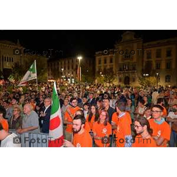 Bergamo Tiziano Manzoni/LaPresse 9- 9 -2022 Italia Cronaca Bergamo l\'ecotour di Enrico Letta, segretario nazionale del Partito Democratico