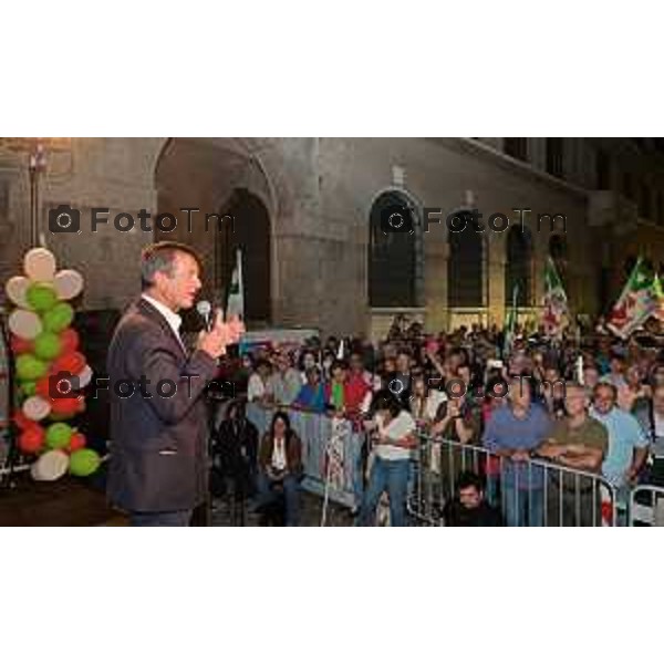 Bergamo Tiziano Manzoni/LaPresse 9- 9 -2022 Italia Cronaca Bergamo l\'ecotour di Enrico Letta, segretario nazionale del Partito Democratico