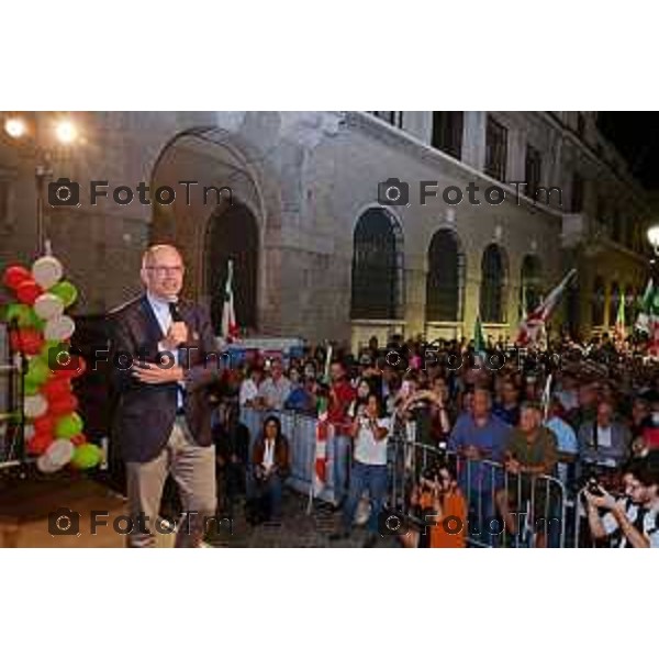 Bergamo Tiziano Manzoni/LaPresse 9- 9 -2022 Italia Cronaca Bergamo l\'ecotour di Enrico Letta, segretario nazionale del Partito Democratico