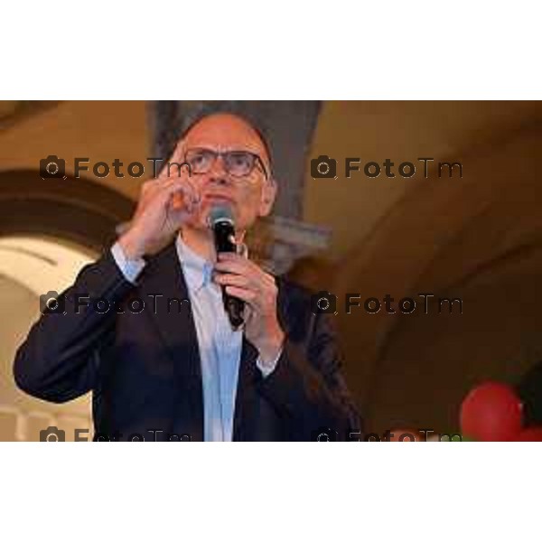 Bergamo Tiziano Manzoni/LaPresse 9- 9 -2022 Italia Cronaca Bergamo l\'ecotour di Enrico Letta, segretario nazionale del Partito Democratico