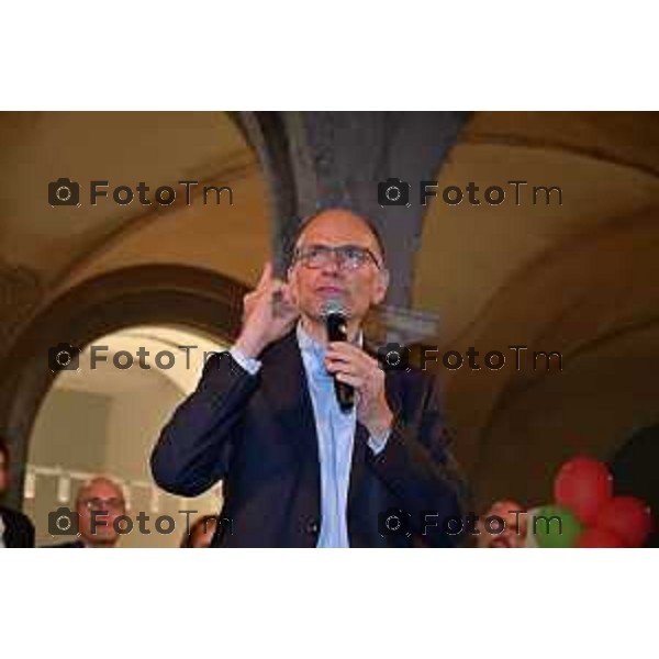 Bergamo Tiziano Manzoni/LaPresse 9- 9 -2022 Italia Cronaca Bergamo l\'ecotour di Enrico Letta, segretario nazionale del Partito Democratico