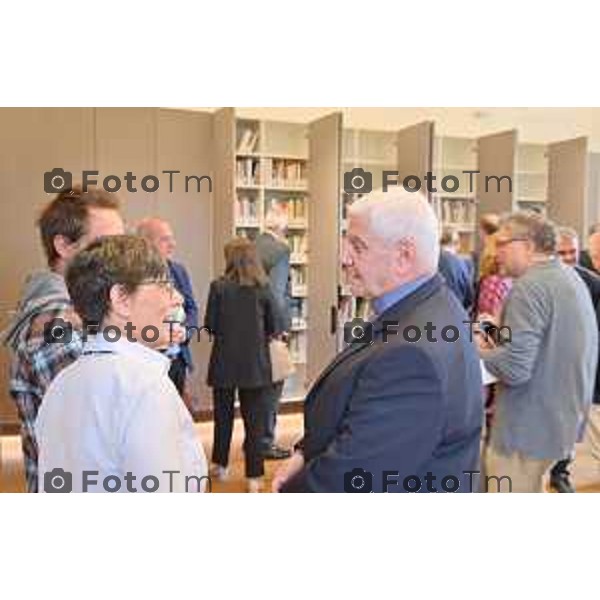 Foto Manzoni Tiziano/LaPresse 17-09-2022 Bergamo Italia - Cronaca - Abbazia di San Paolo d’Argon il progetto diocesano FILEO inaugurata Biblioteca Il Vescovo Beschi con i parenti di Fulvio Manera