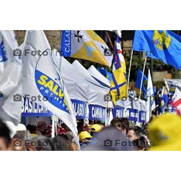 Bergamo Tiziano Manzoni/LaPresse 18-09-2022 Italia Cronaca Pontida Bergamo raduno leghista prima del voto del 25 Settembre 2022 Pontida Bergamo Northern League rally before the vote on 25 September 2022