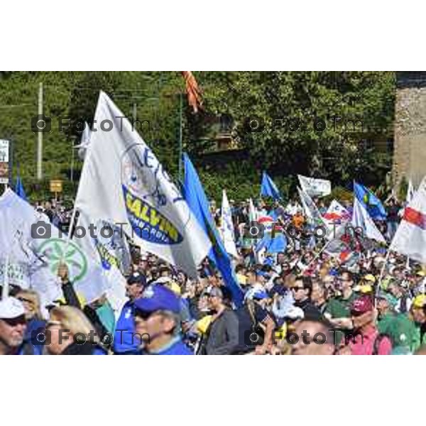 Bergamo Tiziano Manzoni/LaPresse 18-09-2022 Italia Cronaca Pontida Bergamo raduno leghista prima del voto del 25 Settembre 2022 Pontida Bergamo Northern League rally before the vote on 25 September 2022