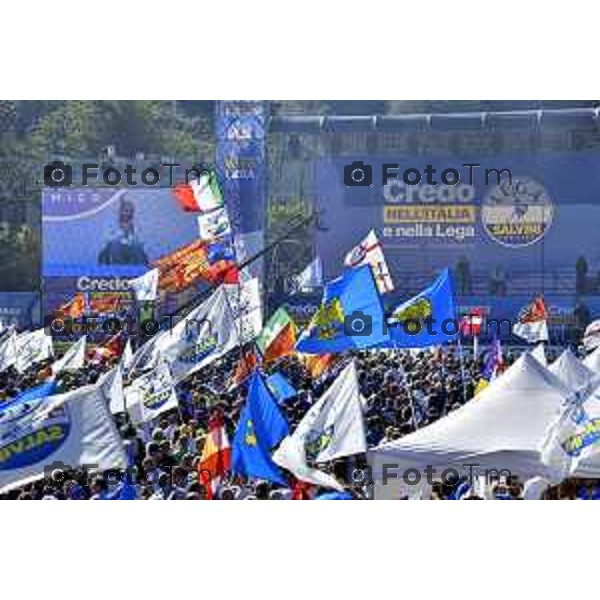 Bergamo Tiziano Manzoni/LaPresse 18-09-2022 Italia Cronaca Pontida Bergamo raduno leghista prima del voto del 25 Settembre 2022 Pontida Bergamo Northern League rally before the vote on 25 September 2022