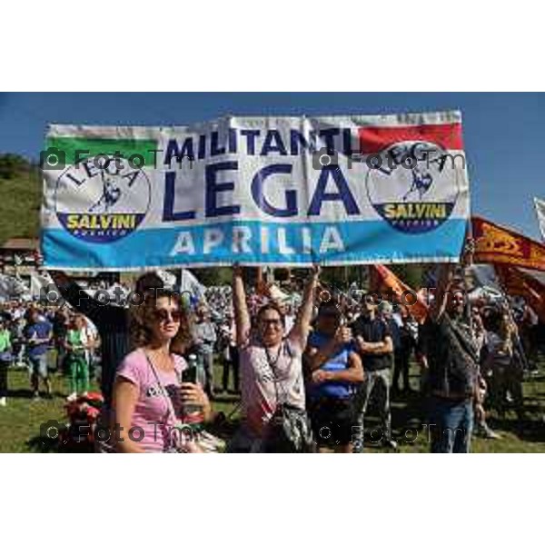 Bergamo Tiziano Manzoni/LaPresse 18-09-2022 Italia Cronaca Pontida Bergamo raduno leghista prima del voto del 25 Settembre 2022 Pontida Bergamo Northern League rally before the vote on 25 September 2022