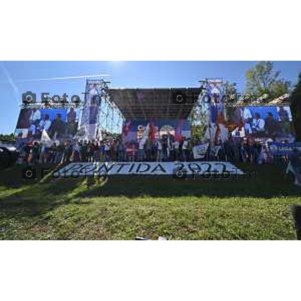 Bergamo Tiziano Manzoni/LaPresse 18-09-2022 Italia Cronaca Pontida Bergamo raduno leghista prima del voto del 25 Settembre 2022 Pontida Bergamo Northern League rally before the vote on 25 September 2022