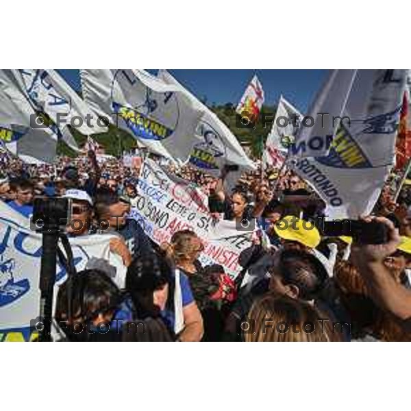 Bergamo Tiziano Manzoni/LaPresse 18-09-2022 Italia Cronaca Pontida Bergamo raduno leghista prima del voto del 25 Settembre 2022 Pontida Bergamo Northern League rally before the vote on 25 September 2022