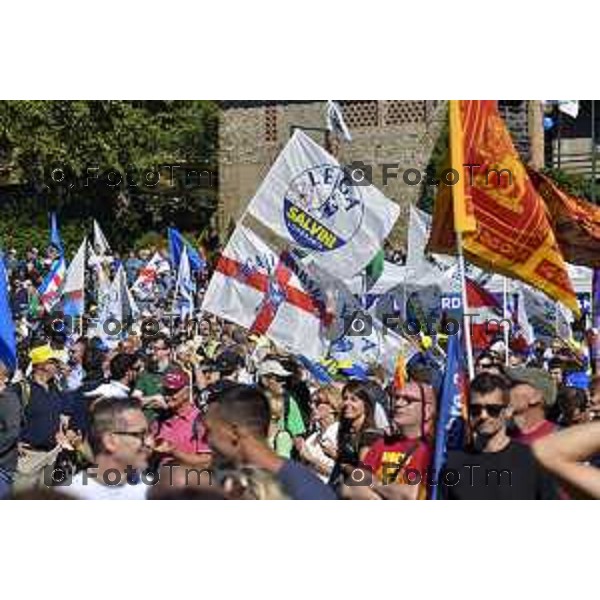 Bergamo Tiziano Manzoni/LaPresse 18-09-2022 Italia Cronaca Pontida Bergamo raduno leghista prima del voto del 25 Settembre 2022 Pontida Bergamo Northern League rally before the vote on 25 September 2022