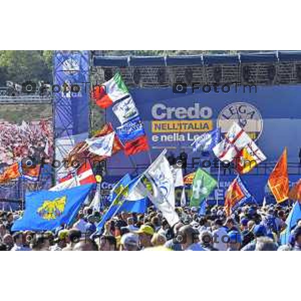 Bergamo Tiziano Manzoni/LaPresse 18-09-2022 Italia Cronaca Pontida Bergamo raduno leghista prima del voto del 25 Settembre 2022 Pontida Bergamo Northern League rally before the vote on 25 September 2022