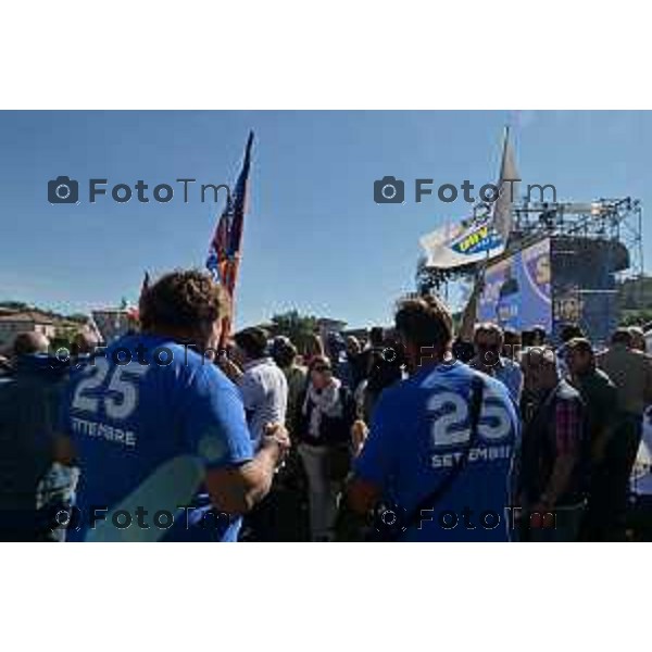 Bergamo Tiziano Manzoni/LaPresse 18-09-2022 Italia Cronaca Pontida Bergamo raduno leghista prima del voto del 25 Settembre 2022 Pontida Bergamo Northern League rally before the vote on 25 September 2022