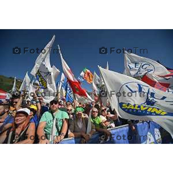 Bergamo Tiziano Manzoni/LaPresse 18-09-2022 Italia Cronaca Pontida Bergamo raduno leghista prima del voto del 25 Settembre 2022 Pontida Bergamo Northern League rally before the vote on 25 September 2022