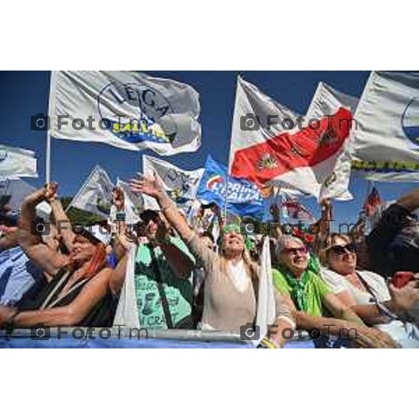 Bergamo Tiziano Manzoni/LaPresse 18-09-2022 Italia Cronaca Pontida Bergamo raduno leghista prima del voto del 25 Settembre 2022 Pontida Bergamo Northern League rally before the vote on 25 September 2022