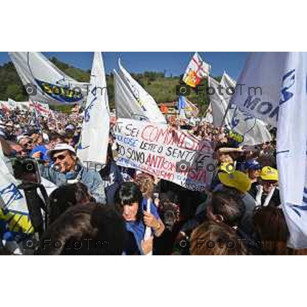 Bergamo Tiziano Manzoni/LaPresse 18-09-2022 Italia Cronaca Pontida Bergamo raduno leghista prima del voto del 25 Settembre 2022 Pontida Bergamo Northern League rally before the vote on 25 September 2022