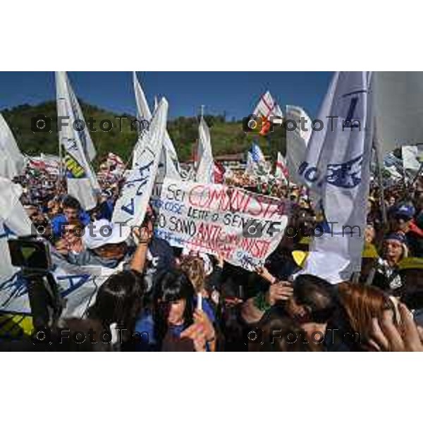 Bergamo Tiziano Manzoni/LaPresse 18-09-2022 Italia Cronaca Pontida Bergamo raduno leghista prima del voto del 25 Settembre 2022 Pontida Bergamo Northern League rally before the vote on 25 September 2022