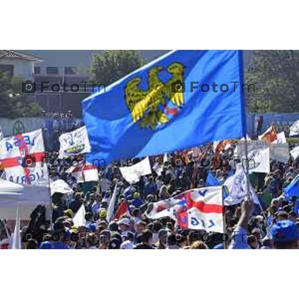 Bergamo Tiziano Manzoni/LaPresse 18-09-2022 Italia Cronaca Pontida Bergamo raduno leghista prima del voto del 25 Settembre 2022 Pontida Bergamo Northern League rally before the vote on 25 September 2022