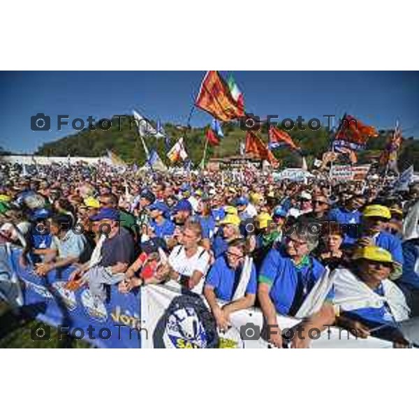 Bergamo Tiziano Manzoni/LaPresse 18-09-2022 Italia Cronaca Pontida Bergamo raduno leghista prima del voto del 25 Settembre 2022 Pontida Bergamo Northern League rally before the vote on 25 September 2022