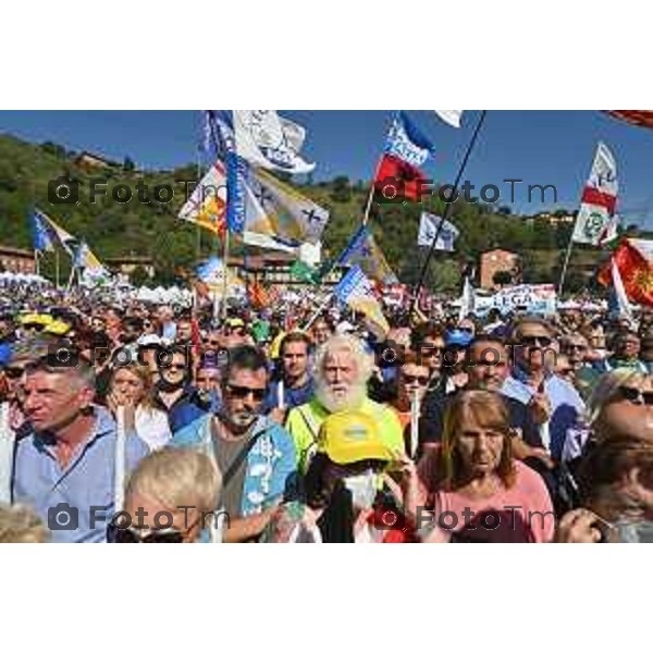 Bergamo Tiziano Manzoni/LaPresse 18-09-2022 Italia Cronaca Pontida Bergamo raduno leghista prima del voto del 25 Settembre 2022 Pontida Bergamo Northern League rally before the vote on 25 September 2022