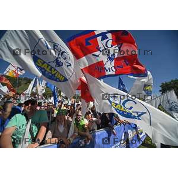 Bergamo Tiziano Manzoni/LaPresse 18-09-2022 Italia Cronaca Pontida Bergamo raduno leghista prima del voto del 25 Settembre 2022 Pontida Bergamo Northern League rally before the vote on 25 September 2022