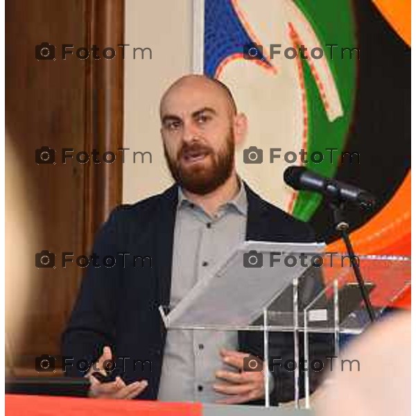 Foto Manzoni Tiziano/LaPresse 21-09-2022 Bergamo Italia - Cronaca - Dibattito FP-CGIL Smart working Pubblica Amministrazione Dino Pusceddu della segreteria della FP-CGIL di Bergamo