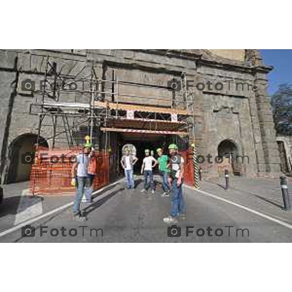 Foto Manzoni Tiziano/LaPresse 8-10-2022 Bergamo Italia - Cronaca - Bergamo Lavori alla porta di sant\'Agostino